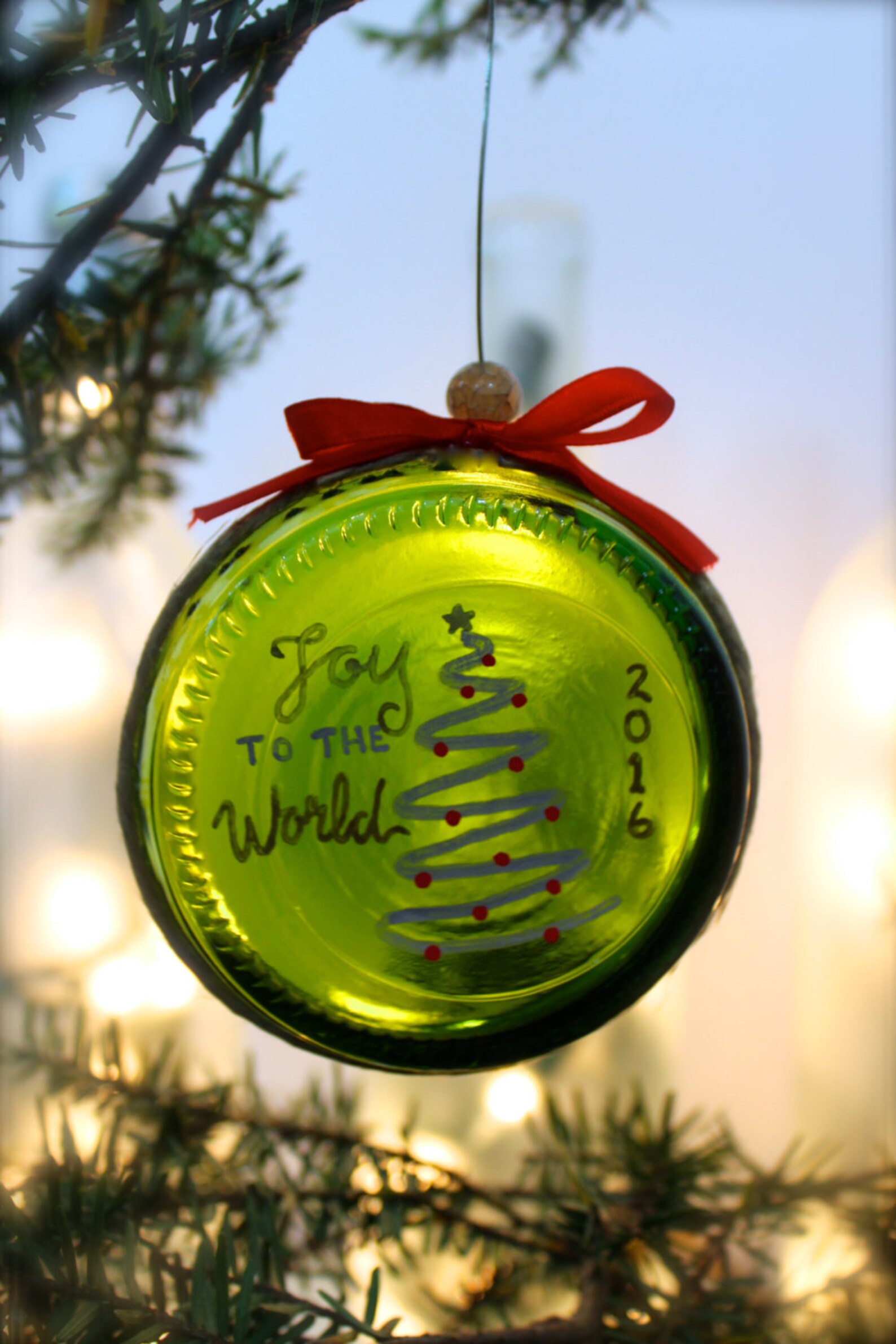 Wine Bottle Christmas Ornament Etsy