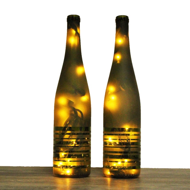 Striped Wine Bottle Light Set of 2 image 7