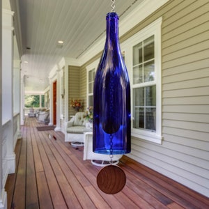 Wine Bottle Wind Chime Wooden Pendant image 3