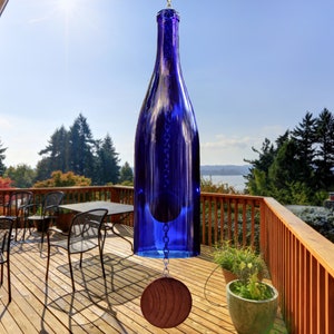 Wine Bottle Wind Chime Wooden Pendant image 8