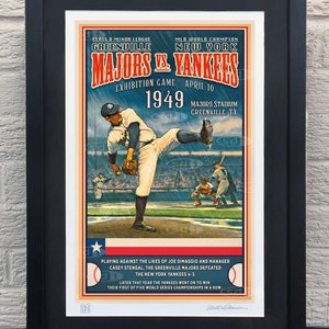 Baseball Yankees Greenville Majors gift vintage retro sports art poster print painting
