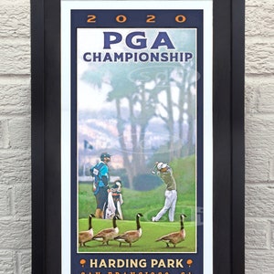 PGA Championship, Harding Park, San Francisco art golf gift sports poster print painting