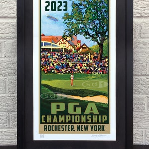 PGA Championship, 2023, Rochester, NY art golf gift sports poster print painting
