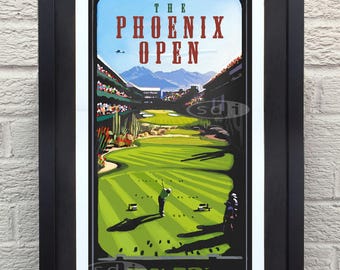 Phoenix Open TPC Scottdale Golf Gift Sports Golf Art Poster Print
