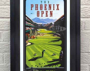 Phoenix Open TPC Scottdale golf gift sports golf art poster print painting