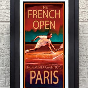 French Open tennis sports art poster print