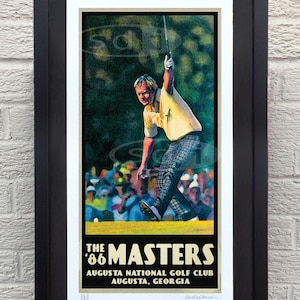 Jack Nicklaus 1986 Masters Golf art golf gift sports poster print painting