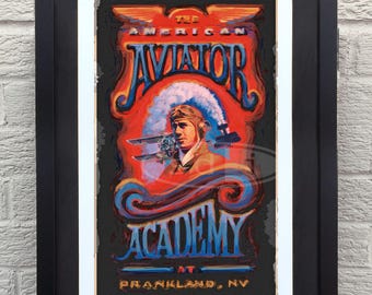 Aviator Academy airplane art travel poster-print