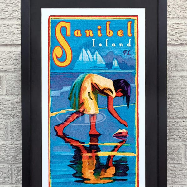 Sanibel Island travel vacation poster print art painting