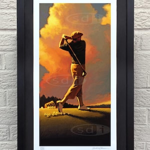 On The Range golf sports gift art poster print