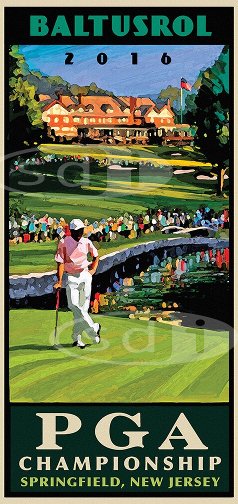 PGA Championship at Baltusrol 2016 Golf Gift Sports Art Poster Print
