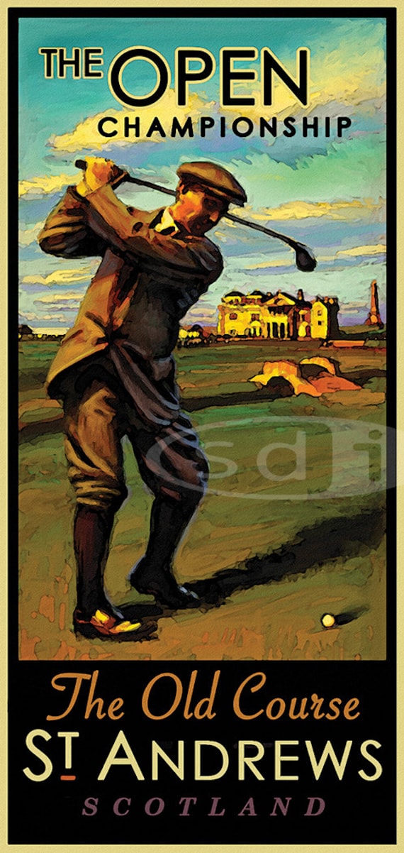 St. Andrews Old Course Golf Art Print: British Open Poster