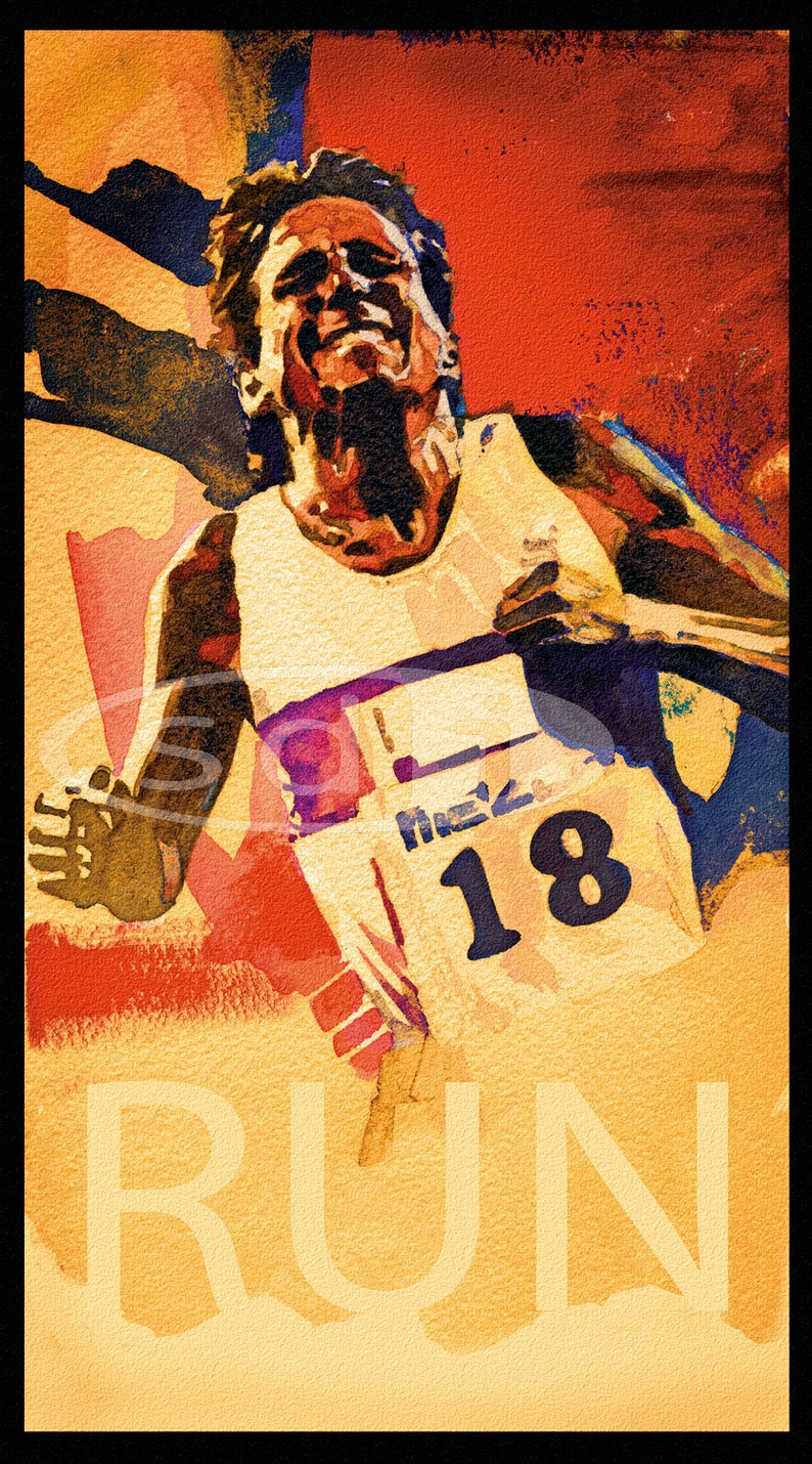 Running art gift sports poster print painting