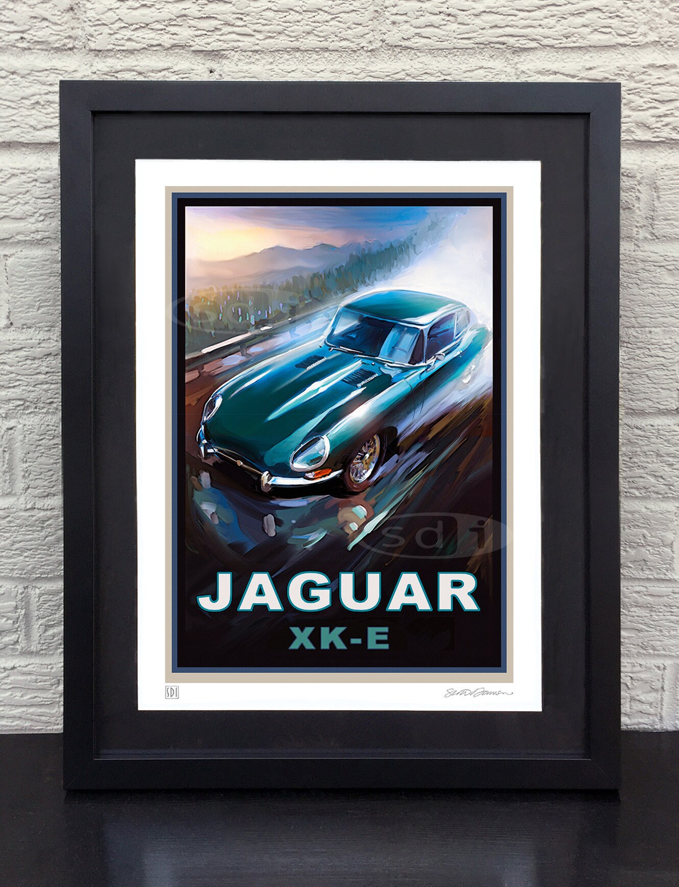 Jaguar XKE Vintage Automotive Car Art Travel Poster Print Etsy