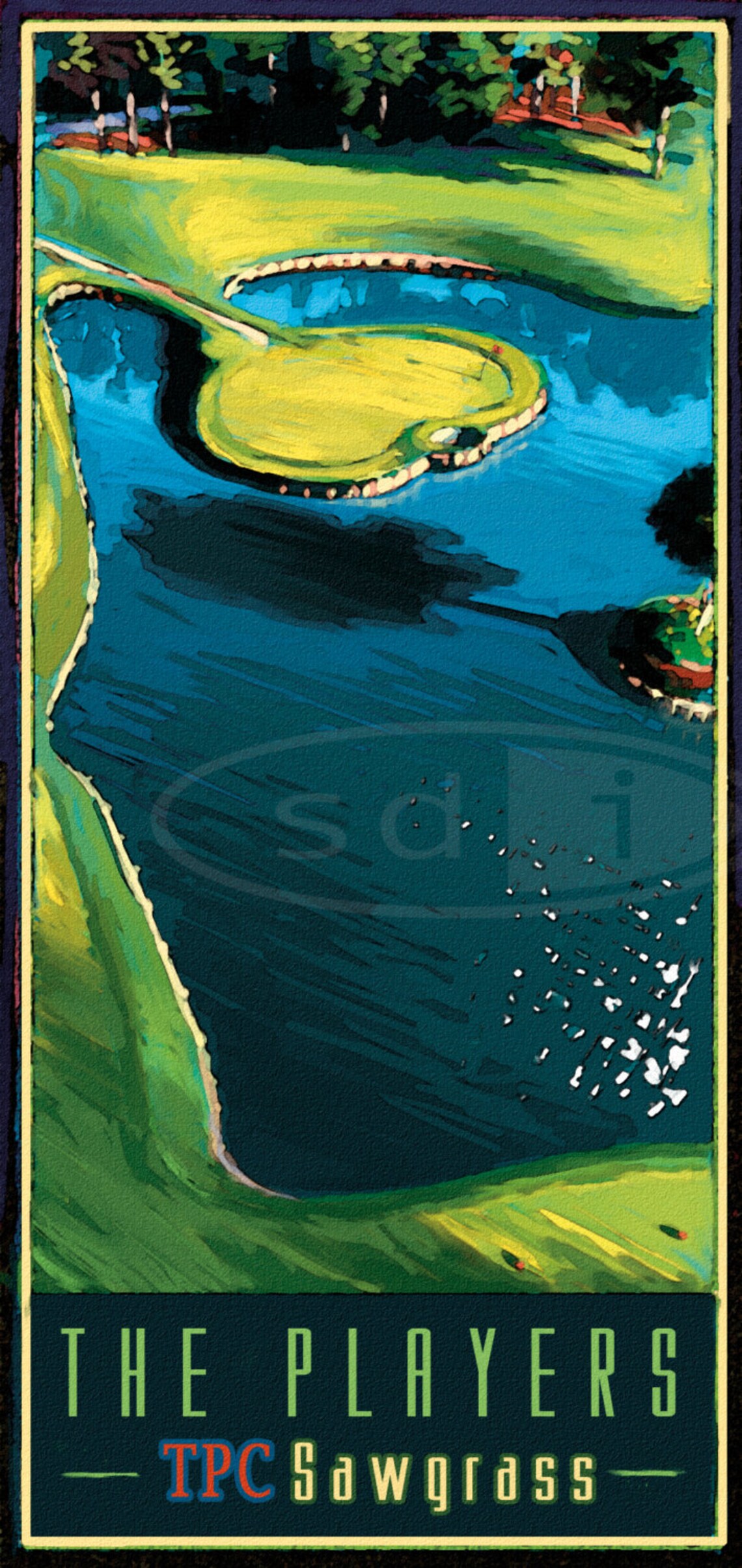 TPC Sawgrass Players Golf Gift Sports Golf Art Poster Print Painting Etsy