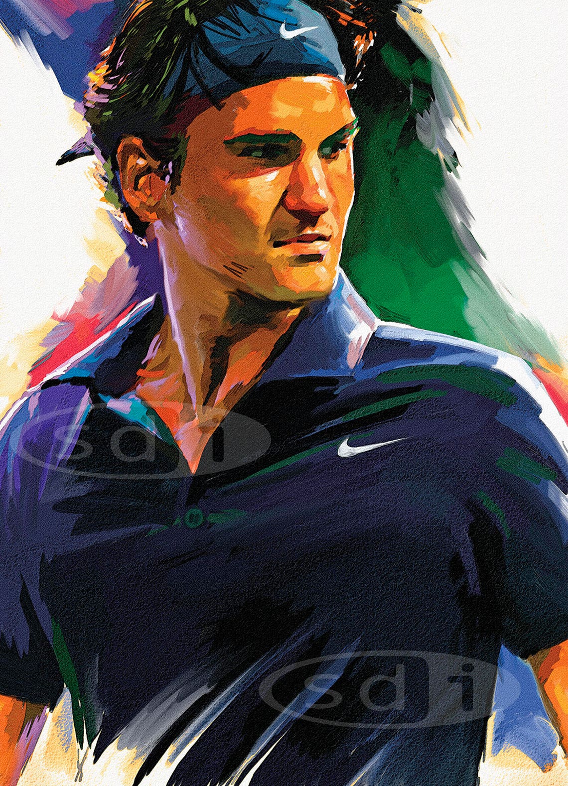 Roger Federer Tennis Sports Art Poster Print Etsy