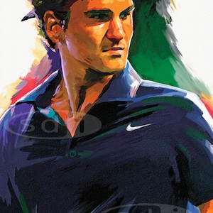 Roger Federer tennis sports art poster print image 2