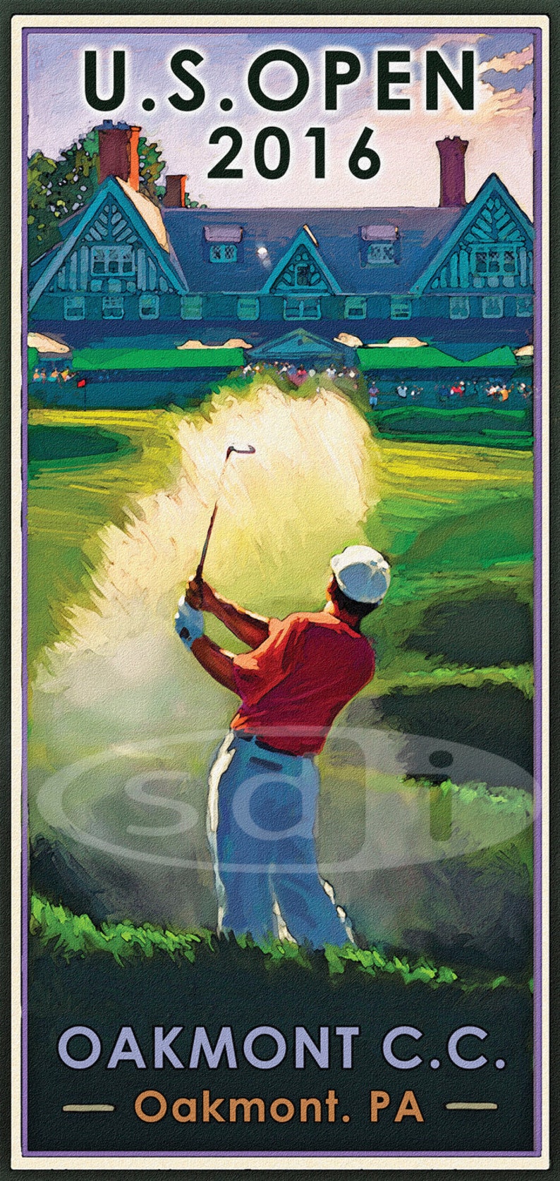 U.s.open 2016 at Oakmont Golf Gift Sports Golf Art Poster Etsy