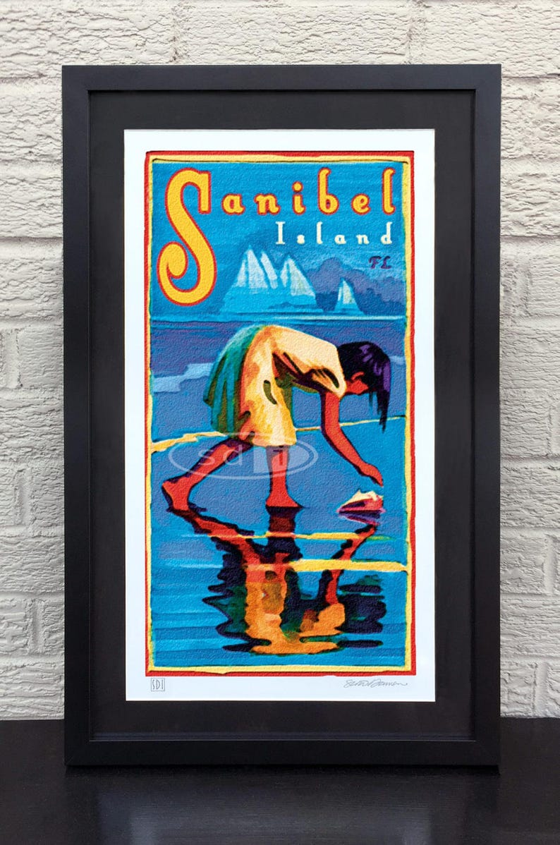 Sanibel Island travel vacation poster print art painting image 1