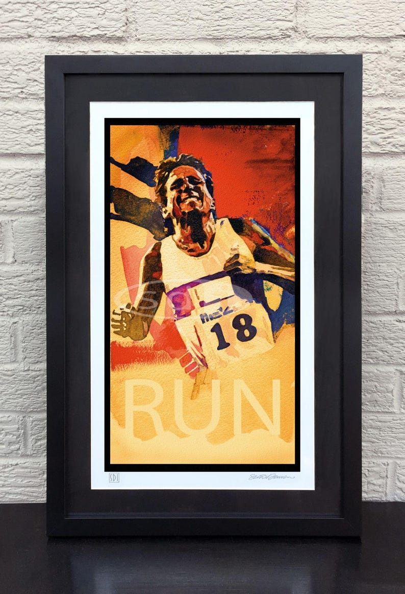 Running art gift sports poster print painting