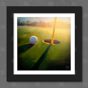 Green pin ball golf painting print unframed or framed home office den man cave