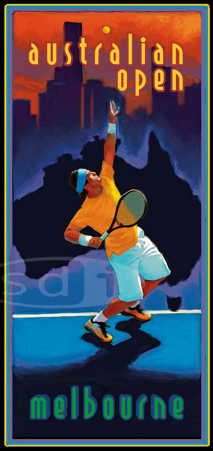 Australian Open Tennis Sports Art Poster Print - Etsy