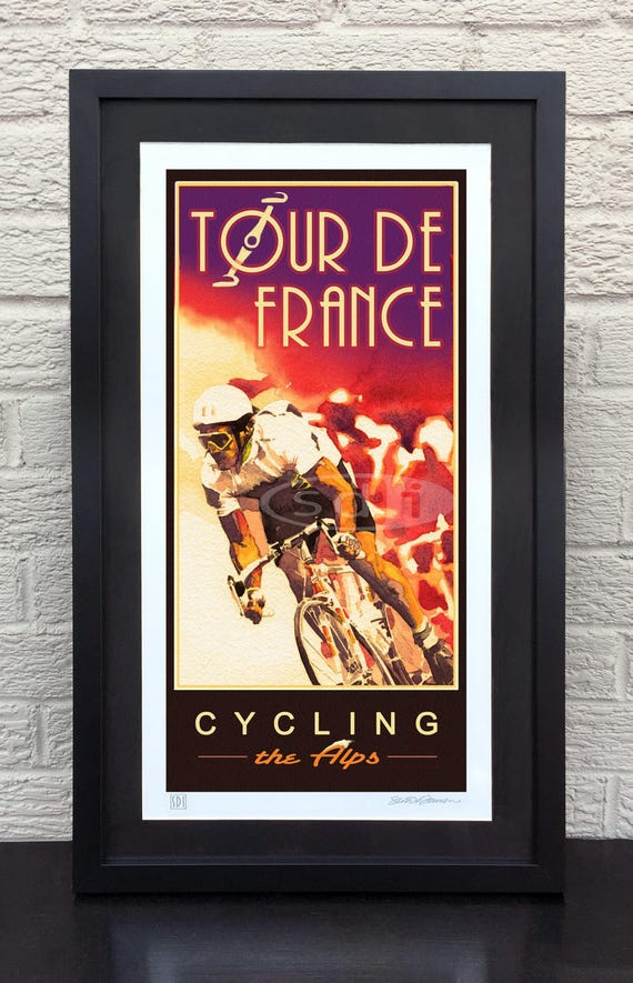 Framed cycling art clearance