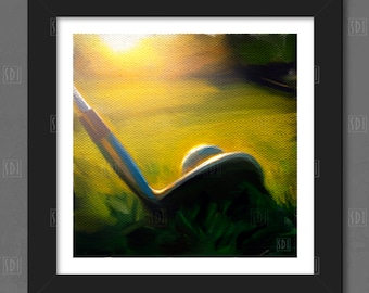 Iron wedge approach golf painting print unframed or framed home office den man cave