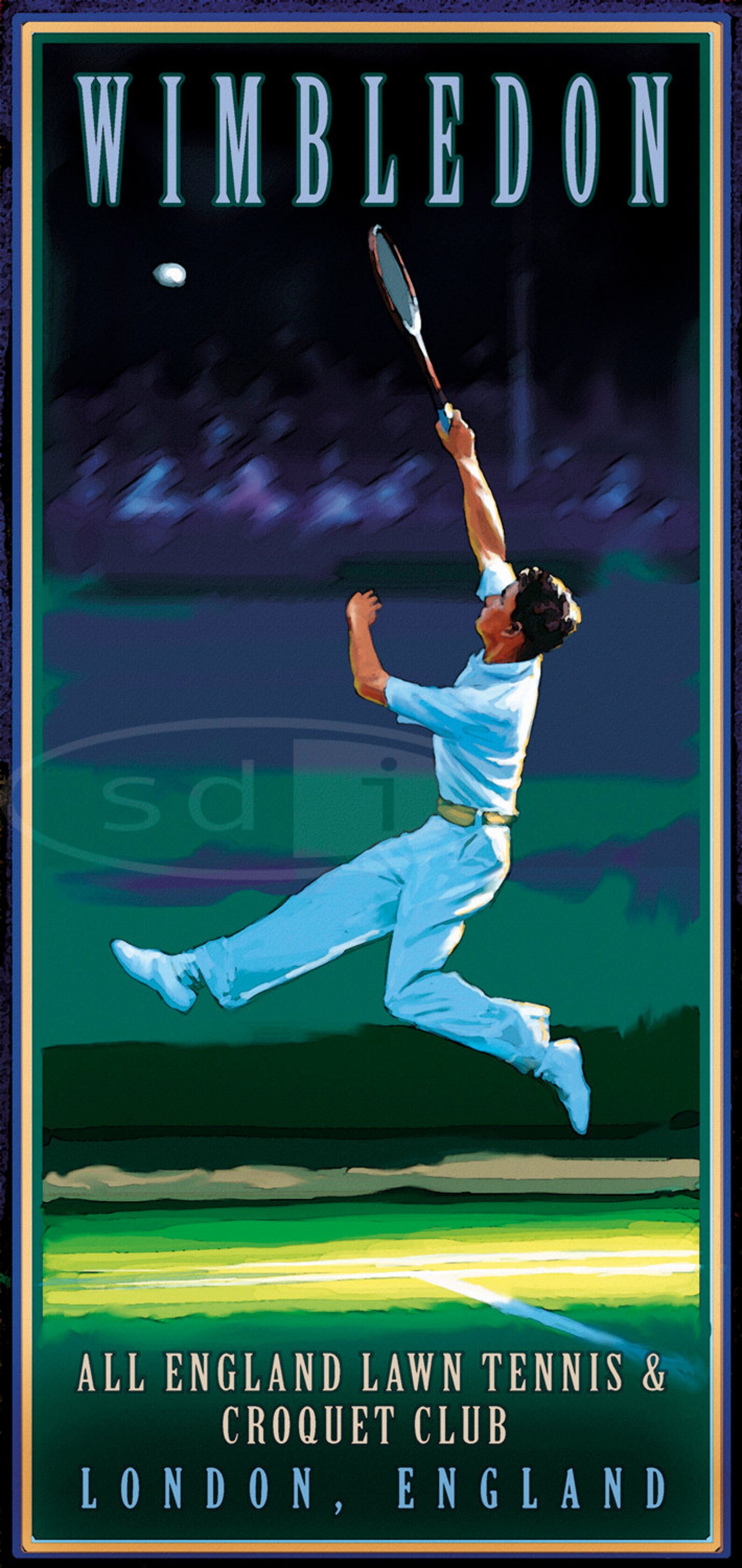 Wimbledon Tennis Sports Art Poster Print Etsy