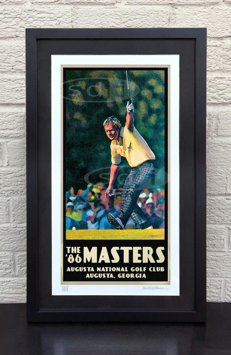 Jack Nicklaus 1986 Masters Golf Art Golf Gift Sports Poster Print