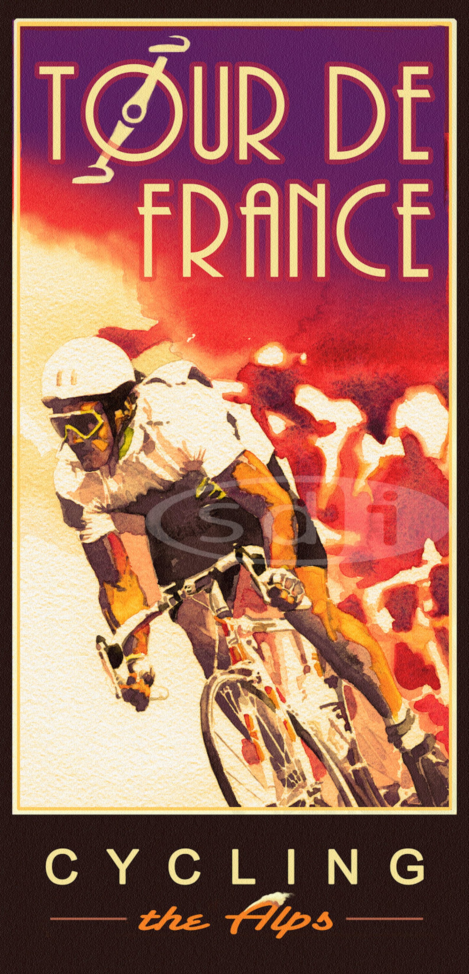Tour De France Cycling Art Sports Poster Print Etsy