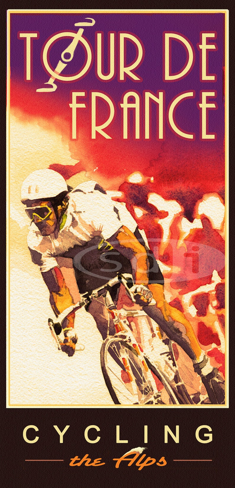 Tour de France Cycling art sports poster print | Etsy