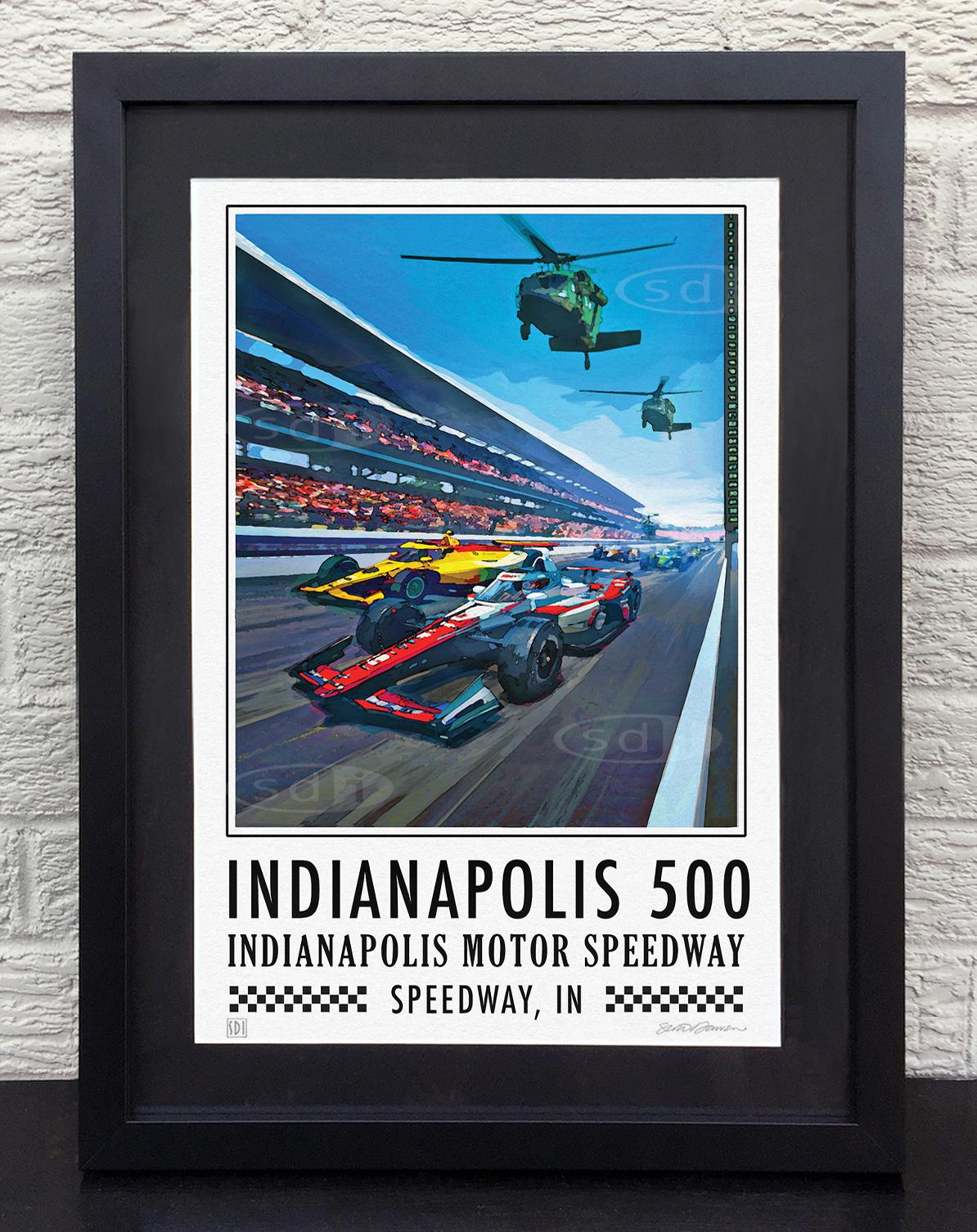 Indy 500 Vintage Automotive Car Race Art Travel Poster Print - Etsy