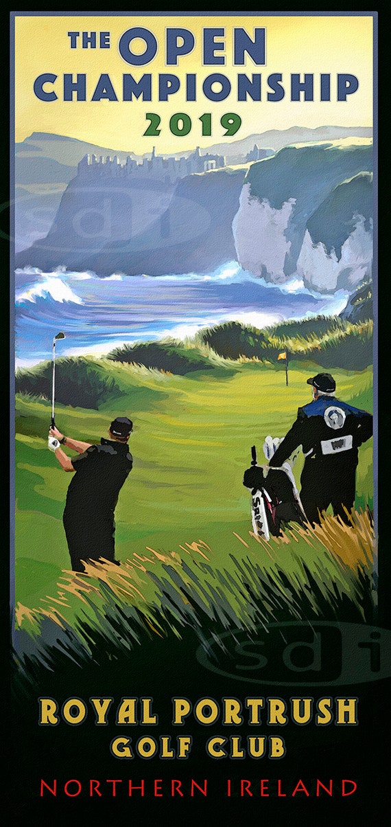 The Open British Open 2019 Royal Portrush Golf Art Golf Gift Sports Poster Print Painting Etsy