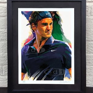 Roger Federer tennis sports art poster print image 1