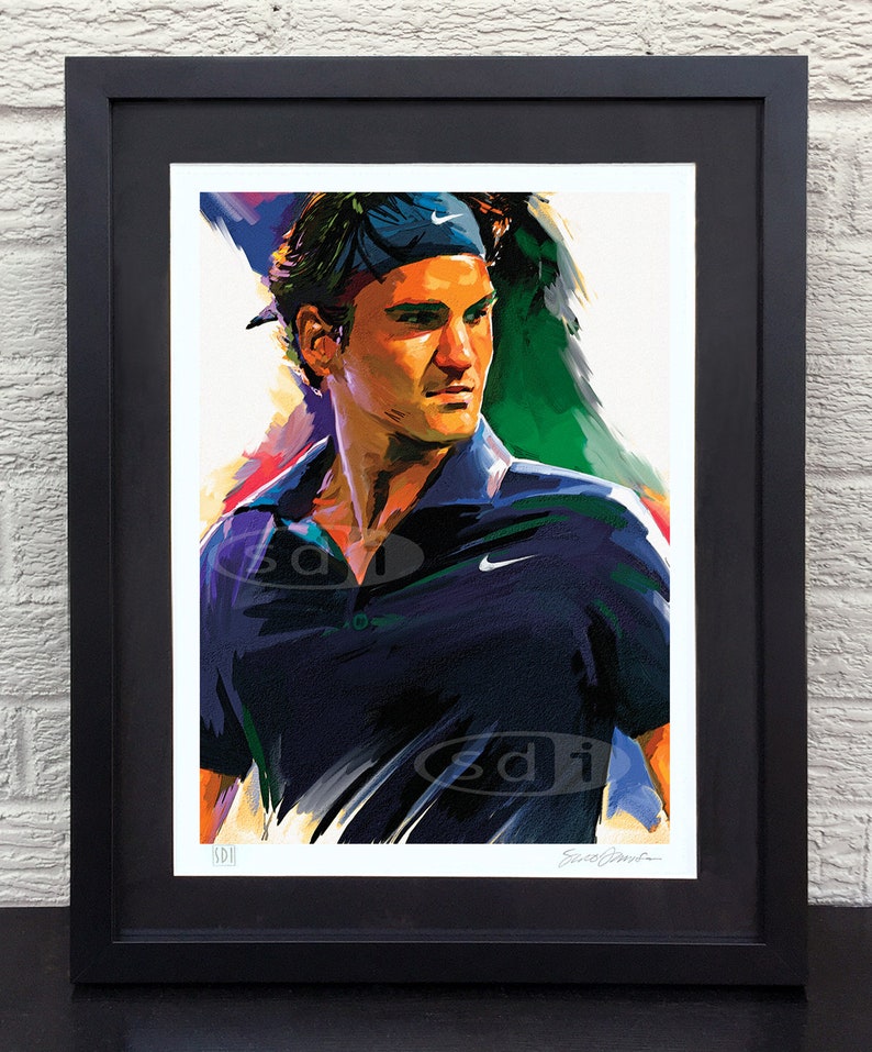 Roger Federer tennis sports art poster print image 1