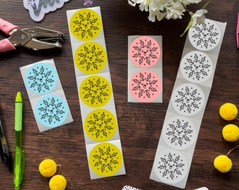 Silly Snowflake Circle Stickers | Mail Stickers | Small Business Stickers | Thermal Printed Business Stickers