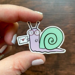 Mini Schneckenpost Süße Sticker | Lila Schneckenpost Illustrierter Aufkleber