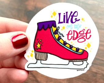 Live On the Edge Ice Skating Sticker