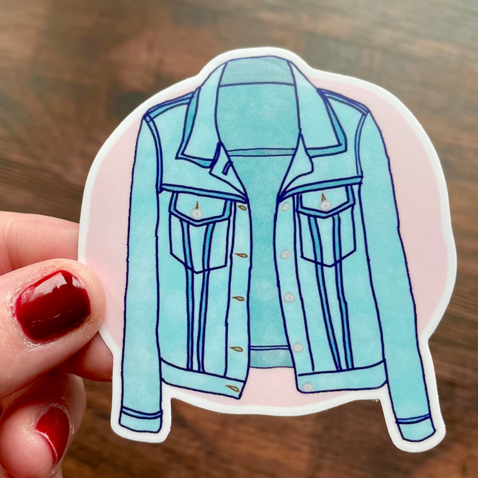 Cute Vintage Jean Jacket Sticker Etsy