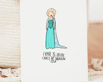 Cute Ice Queen and Friends Illustration | Original Art Print with Inspirational Quotes