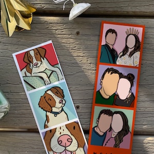 Silhouette Portrait Photo Booth Custom Personalized Portrait Illustration | 1-3 People or Pets | Gift Idea