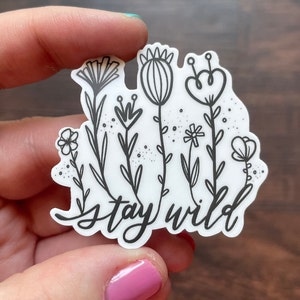 SALE Stay Wild Black & White Waterproof Sticker
