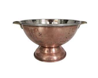 Vintage Copper Stainless Kitchen Colander Strainer