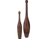 Antique Wooden Exercise Weights Juggling Pin Set of 2