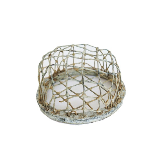 Vintage Round Metal Flower Frog Cage Style Desk Organizer Etsy