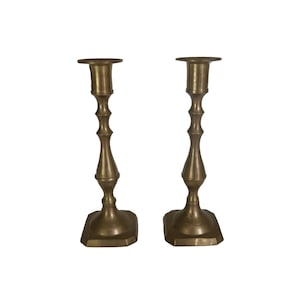 Vintage Gold Brass Taper Candle Holder Set of 2