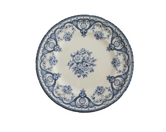 Antique Kent England Blue and White Flow Porcelain Dinner Plate