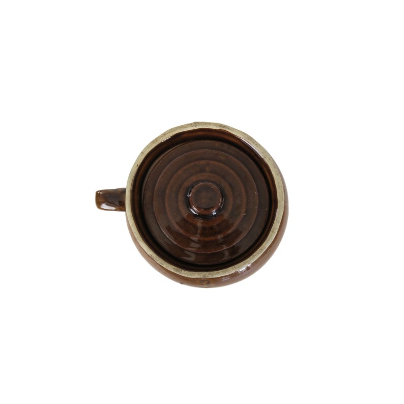 Antique Brown Glazed Number 3 Crock Stoneware Jug With Handle Etsy