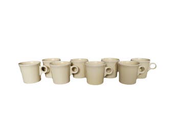 Vintage Fiesta Ware Light Yellow Coffee Mug Set of 8
